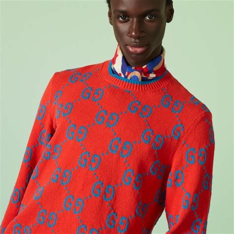 Gucci Maglione in cotone a maglia con Incrocio GG